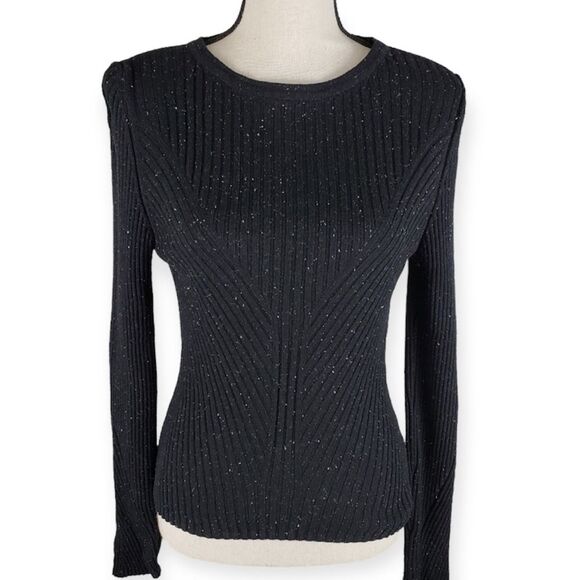 Urban Outfitters Silence + Noise Speckle Patterned Rib Pullover Sweater Black S - Picture 15 of 16